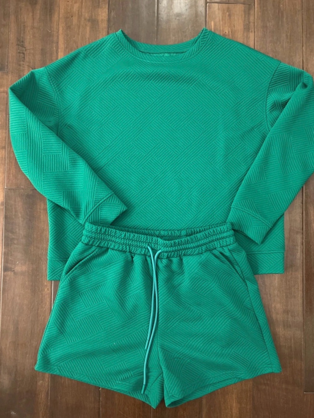 Boutique 9 Teal Textured Women's Pajama Top & Shorts Set